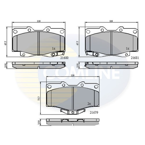 Brake pads set - toyota, land